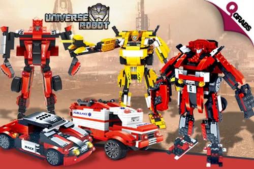 From QR49, Create 3D Fun with Educational Toy Building Bricks - Choose from 5 Transforming Robot Shapes! (Up to QR240 Value)